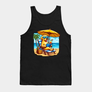 Funny Labrador Retriever with Sunglasses at the Beach Tank Top